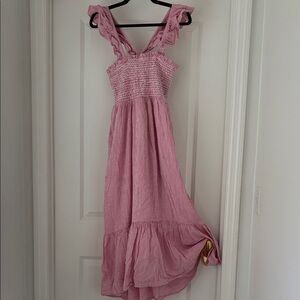 Red Ruffled Maxi Dress